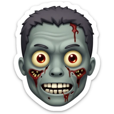 make a black man zombie with a sarcastic smile  sticker
