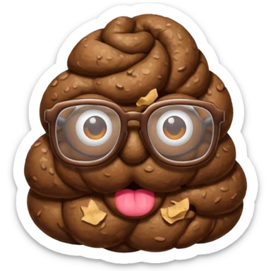 Poop with glasses sticker