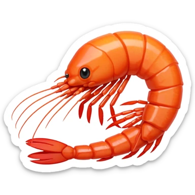 a shrimp in pixel art with "Envie de crevette" written below sticker