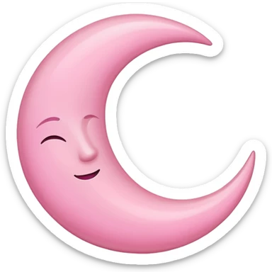Pink crescent moon sticker