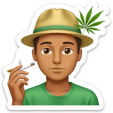 A guy smoking weed sticker
