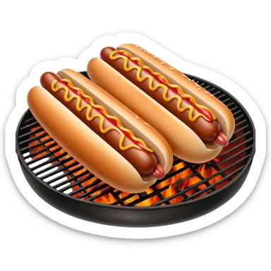 bbq hot dogs on grill sticker