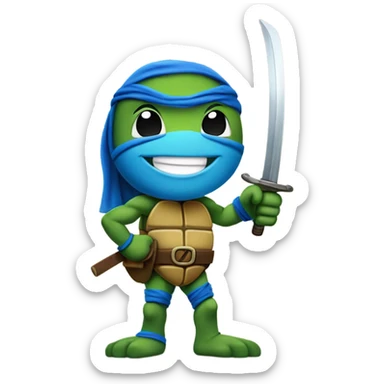 Leonardo the teenage mutant ninja turtle giving a thumbs up sticker