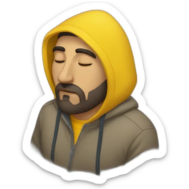 Armenian men  with yellow hoodie sleeping sticker