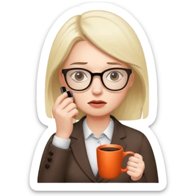 bored women office worker sticker