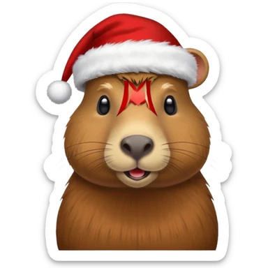Un. Capibara, un sombrero de Navidad. sticker