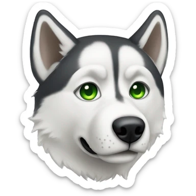 Husky with one brown eye and one green eye sticker