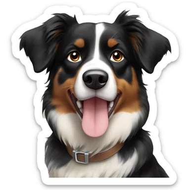 Black and tan Australian shepherd dog mostly black sticker