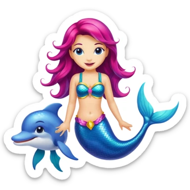 Dolphin mermaid  sticker