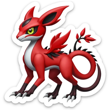 Meloetta-Guilmon-Darkrai-Pokémon-Fakémon-fusion-hybrid-creature sticker