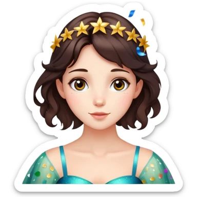 Beautiful Birthday Confetti fairy brunette sticker