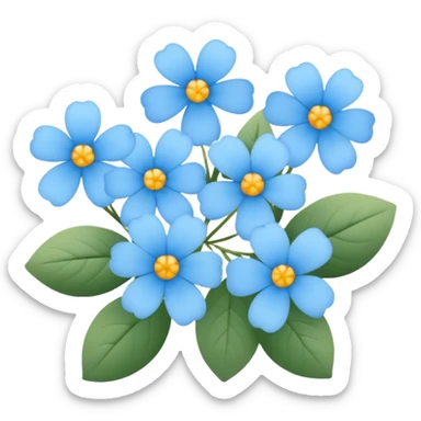 light blue small flowers cute  sticker