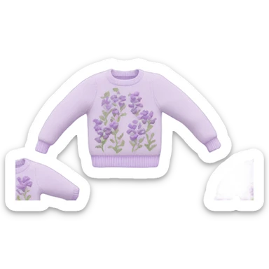 Knit sweater with floral lilac design sticker