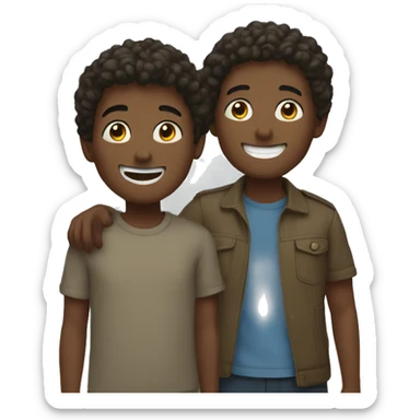 boys smiling outdoors together sticker