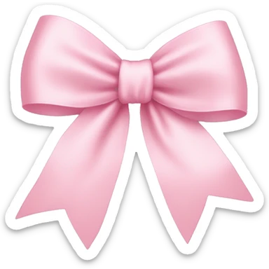 light pink ribbon bow sticker
