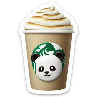 Starbucks with a panda logo sticker