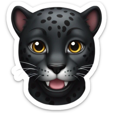 Black jaguar cat sticker