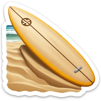 Surfboard Stuck in Sand sticker