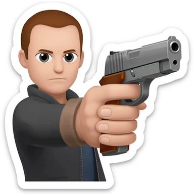 Emoji con una pistola sticker