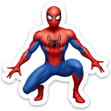 Spider-Man superhero in classic red and blue costume sticker