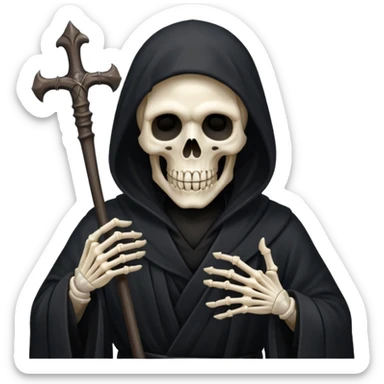 grim reaper not his face him in his black robe that cover his face  sticker