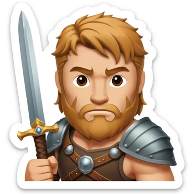 Beowulf Norse warrior hero with sword sticker
