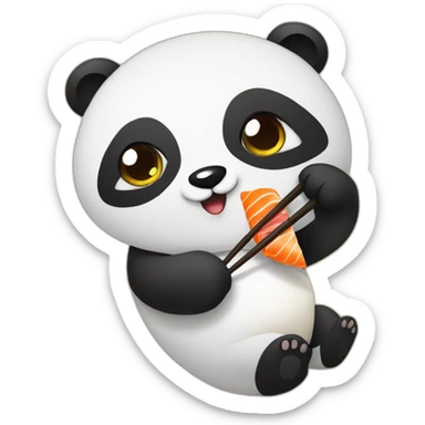 Panda eating a sushi  sticker