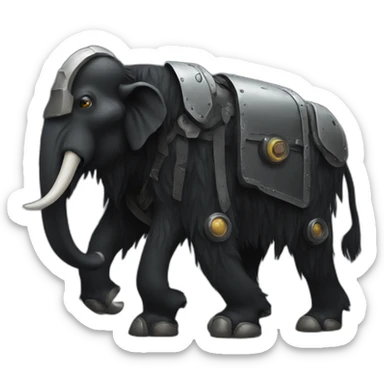 black mammoth bot walking few steps sticker