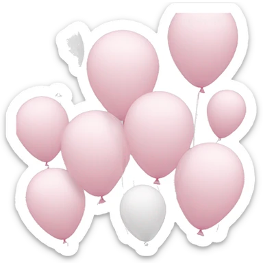 Pastel pink and white balloons sticker