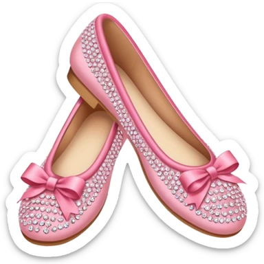 pink rhinestone ballerina shoes sticker