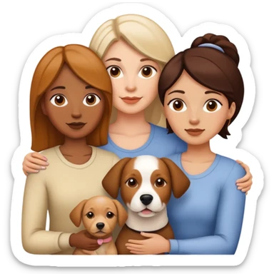 Three Woman (mom and two daughters) and a dog sticker