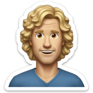will ferrel realistic long blonde hair sticker