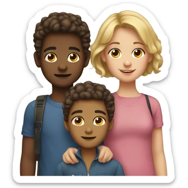 3 siblings 1 boy 2 girls  sticker