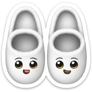 cute cozy white slippers sticker