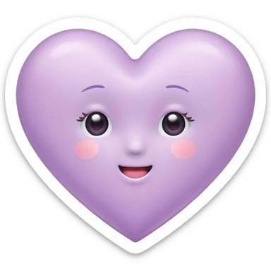 lilac heart kawaii sticker