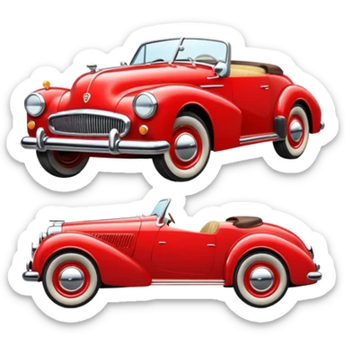 classic red car sticker