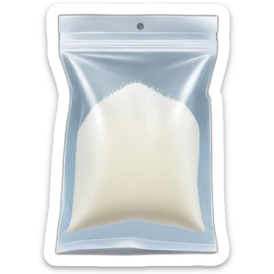small transparent ziplock bag, with some white powder sticker