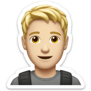 White Young guy with laptope  sticker