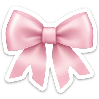 light pink ribbon bow sticker