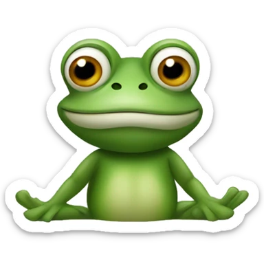 a frog-masked man in a frog position sticker