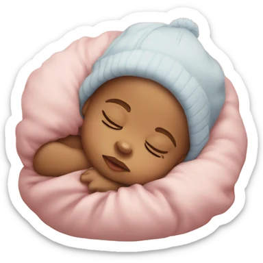 Sleeping Baby wearing a cap sticker
