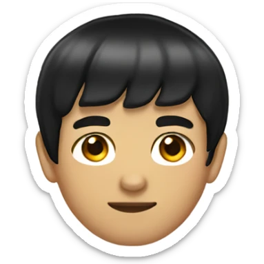 teen, tan, short fringe black hair, boy sticker