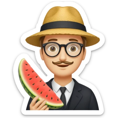 Un humain homme avec un chapeau melon et des sunglasse et une baguette magique sticker
