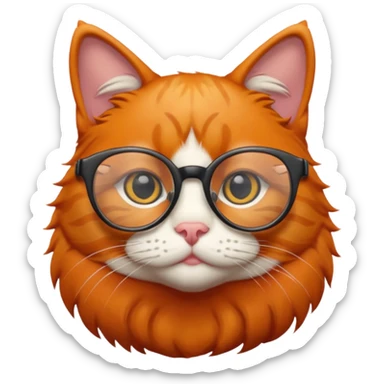 Ginger Cat with glasses sticker