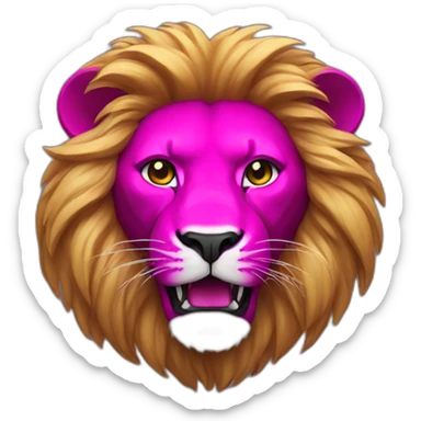Magenta lion sticker