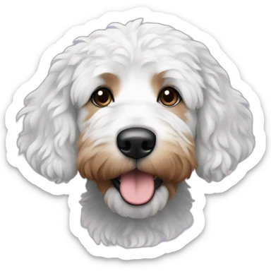 Bernadoodle face tri color black and white sticker