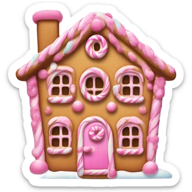 A pink gingerbread house sticker