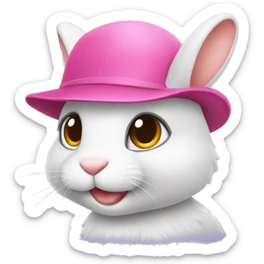 Bunny in cycling hat sticker