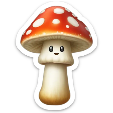 Amanita muscaria with happy face sticker