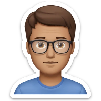 a young dad with brown hair, with rectangular glasses, without beard sticker